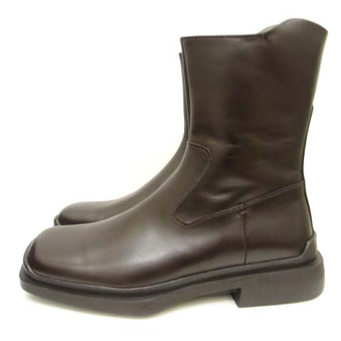 ショートブーツPRADA プラダダークブラウン25.5cm 大きいサイズ