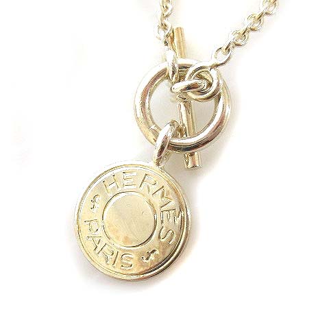 エルメス HERMES セリエ ネックレス ペンダント サークルプレート 