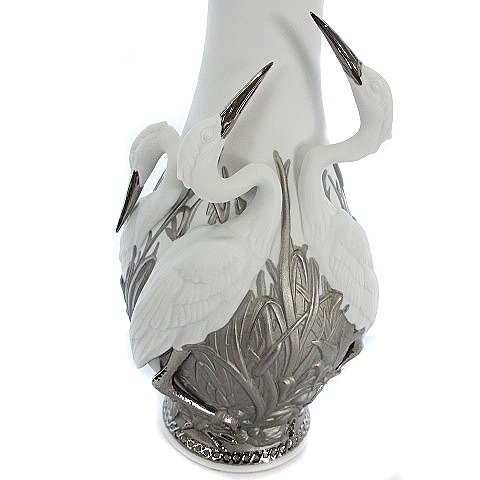 リヤドロ Lladro サギの王国 シラサギ 白鷺 鳥 陶芸 花瓶 フラワー 