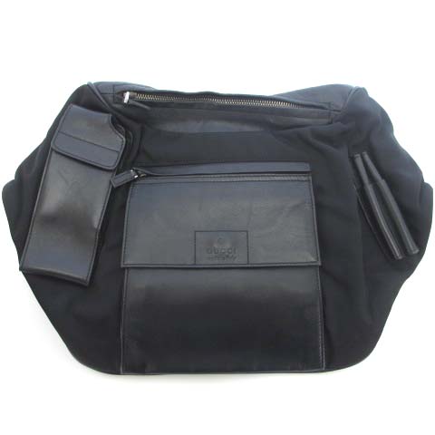 グッチ GUCCI 018 1605 002058 ナイロン レザー ボディバッグ ヒップ  