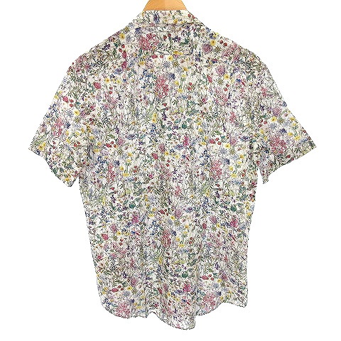 【人気ブランド】ポールスミス ロンドン 花柄 半袖 シャツ サイズL 日本製 柄 半袖 シャツ Lサイズ ブルー系 Paul Smith ポールスミス 花柄半袖