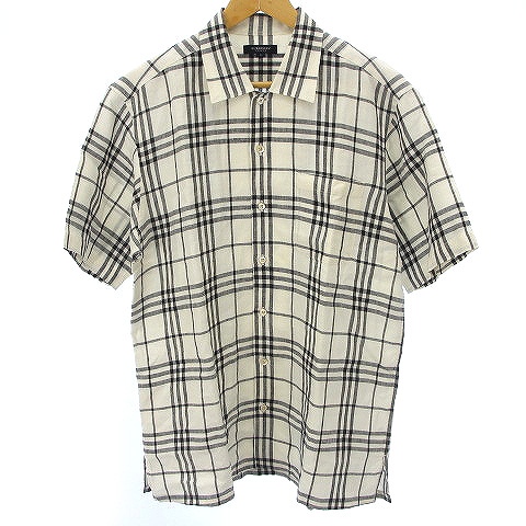 バーバリーブラックレーベル BURBERRY BLACK LABEL リネンシャツ 半袖 