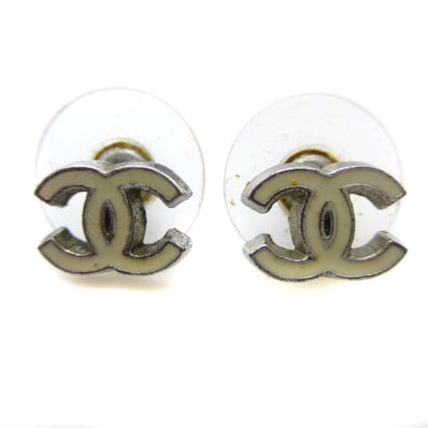 シャネル CHANEL ココマーク 04P ピアス ホワイト 白 シルバーカラー 
