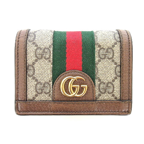 グッチ GUCCI 美品 523155 オフディア コンパクトウォレット 二つ折り 