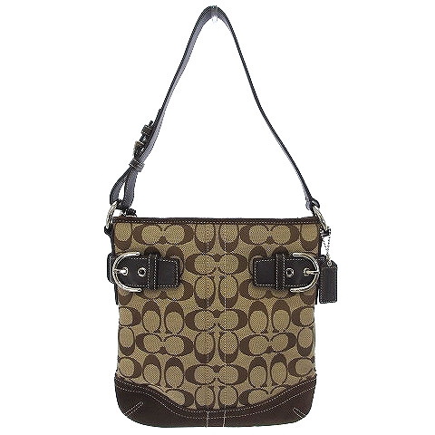 コーチ COACH 美品 ショルダーバッグ シグネチャー レザーコンビ 3577 