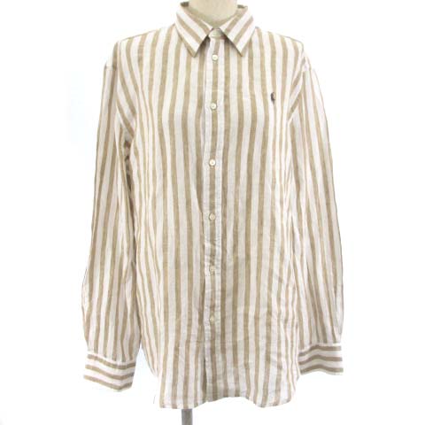 美品 Ralph Lauren RELAXED FIT リネン ホワイ長袖シャツ Ralph Lauren RELAXED FIT リネン ホワイ長袖シャツ