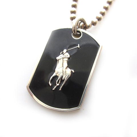 ラルフローレン RALPH LAUREN ロゴ ドッグタグ ネックレス 925 ボール 