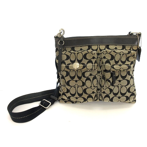 コーチ COACH 6448 ショルダーバッグ シグネチャー レザーコンビ 