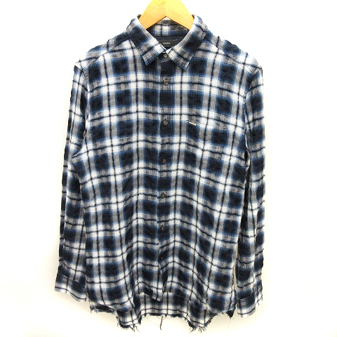 ディーゼル DIESEL 長袖シャツ チェック カットオフ フィッシュテール 
