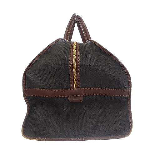 dunhill】ボストンバッグ 旅行鞄 ロゴプレート PVC×レザー 焦茶色 暑かっ 