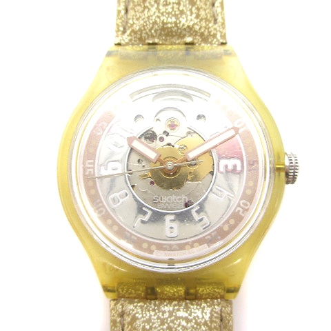 スウォッチ SWATCH 腕時計 アナログ 自動巻き スケルトン 白文字盤 
