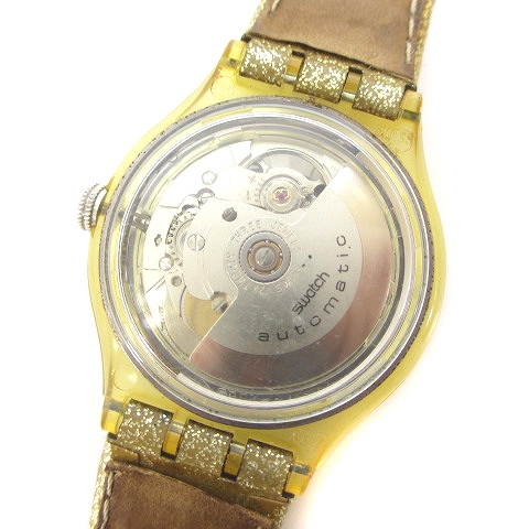 スウォッチ SWATCH 腕時計 アナログ 自動巻き スケルトン 白文字盤 