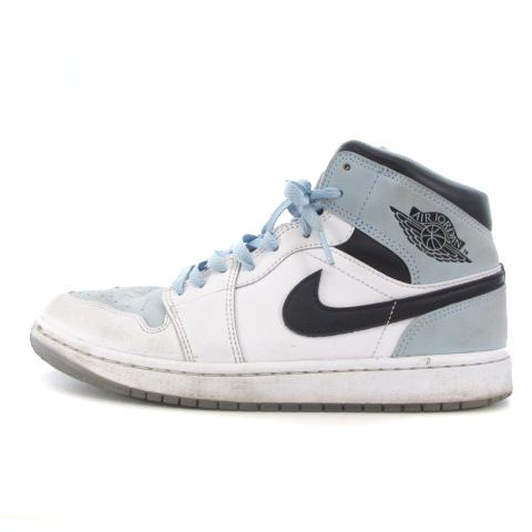 ナイキ NIKE Air Jordan 1 Mid Ice Blue Nubuck エアジョーダン1 ミッド アイスブルーヌバック DV1308-104 スニーカー 水色 ホワイト 27 5cm 靴 シューズ メンズ 022-902309210002