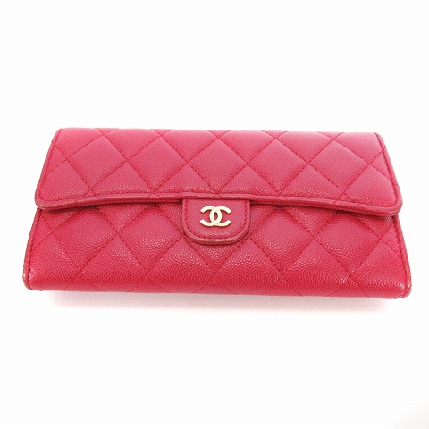 シャネル CHANEL マトラッセ キャビアスキン クラシック ロング  