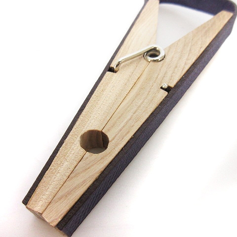 HERMES エルメス プティアッシュ 木製クリップ エルメス プティアッシュ クリップ 洗濯バサミ 木製 レザー パープル系