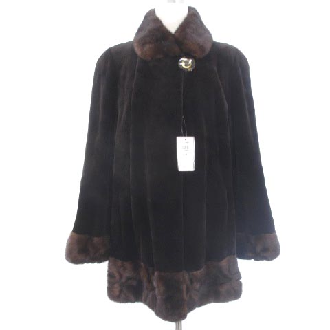 サガミンク SAGA MINK 毛皮 シェアードミンクコート ダークブラウン 茶  