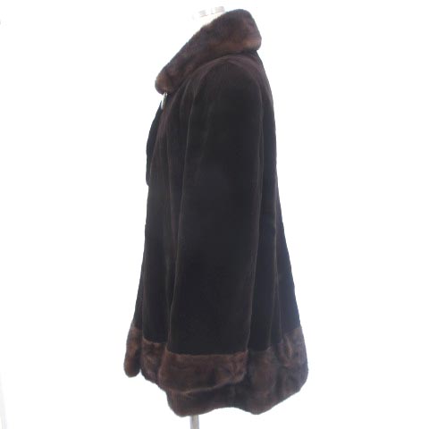 サガミンク SAGA MINK 毛皮 シェアードミンクコート ダークブラウン 茶  