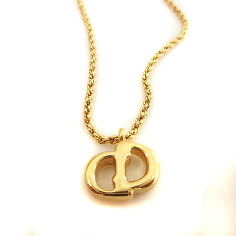 クリスチャンディオール Christian Dior ネックレス CDロゴ ゴールド