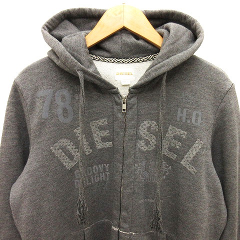 DIESEL グレー ジップアップパーカー