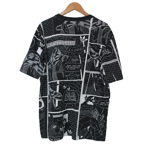 アディダスオリジナルス adidas originals R.Y.V. グラフィック 半袖Ｔシャツ GN3346 総柄 カットソー  ダブルリニアトレフォイルロゴ ワッペン クルーネック 大きいサイズ O XL相当 黒 白 □GY01 X メンズ 022-902311290041 |  ベクトルパーク