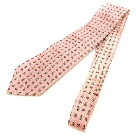 ☆美品☆ GUCCI ネクタイ グッチ シルク100% GG柄　グレーピンク GUCCI GG柄 ピンク色 シルク ネクタイ 箱、ギャランティカード付
