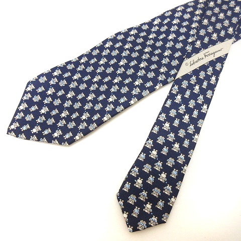 サルヴァトーレフェラガモ Salvatore Ferragamo ネクタイ パンダ 総柄  