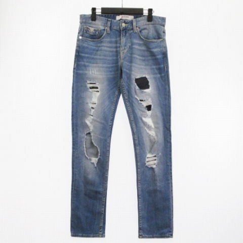 ゲス GUESS デニム パンツ ジーンズ スリム テーパード ダメージ加工 