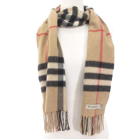 バーバリー BURBERRY メガチェック ノバチェック マフラー カシミヤ100  