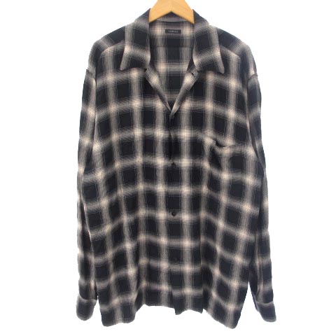 コモリ COMOLI 美品 23SS レーヨンチェック オープンカラーシャツ X01 