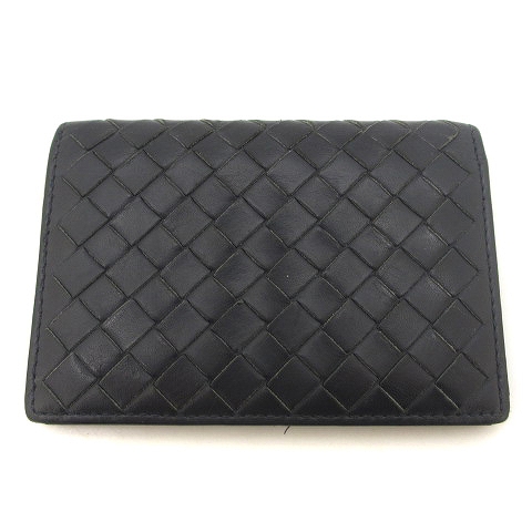 【人気アイテム】ボッテガヴェネタ　名刺入れ　イントレチャート　黒 ボッテガヴェネタ BOTTEGA VENETA イントレチャート カード
