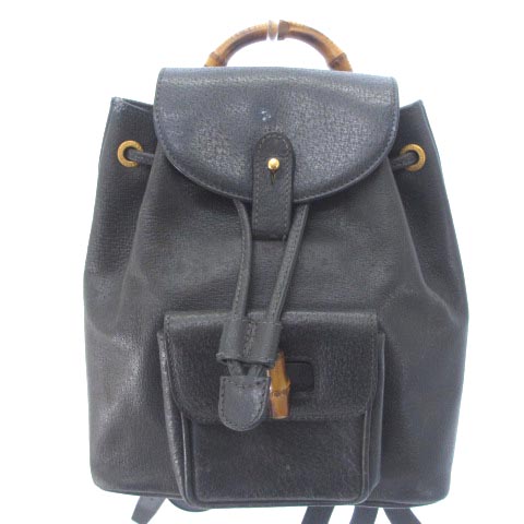 グッチ GUCCI バンブー ミニリュック 003 2852 0030 レザー ブラック 