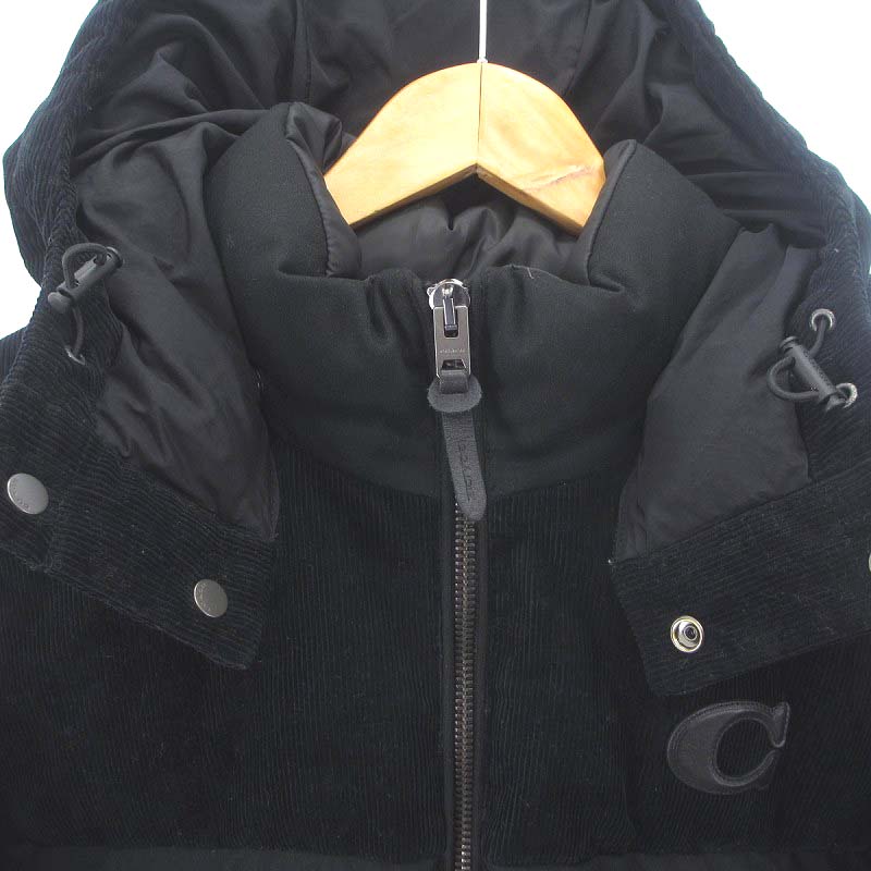 コーチ COACH ダウンジャケット フード付き ジップアップ コーデュロイ