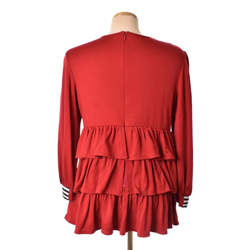 ボーダーズアットバルコニーウィークエンドティアードトップ38長袖トップス