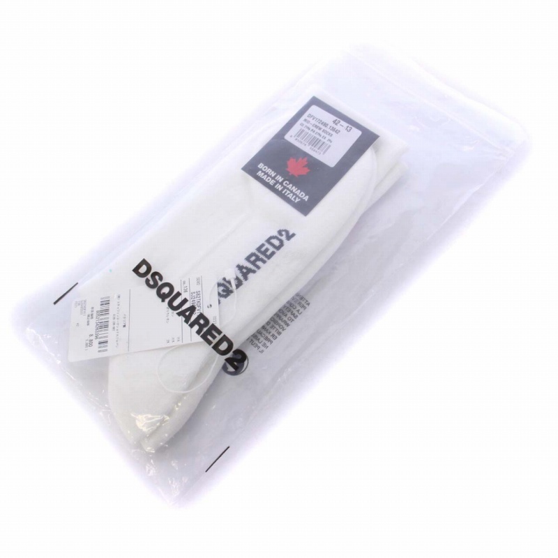 ディースクエアード DSQUARED2 クルー ソックス 靴下41-42 ミドル 13&frasl;美品 DSQUARED2 ディースクエアード ソックス スニーカー