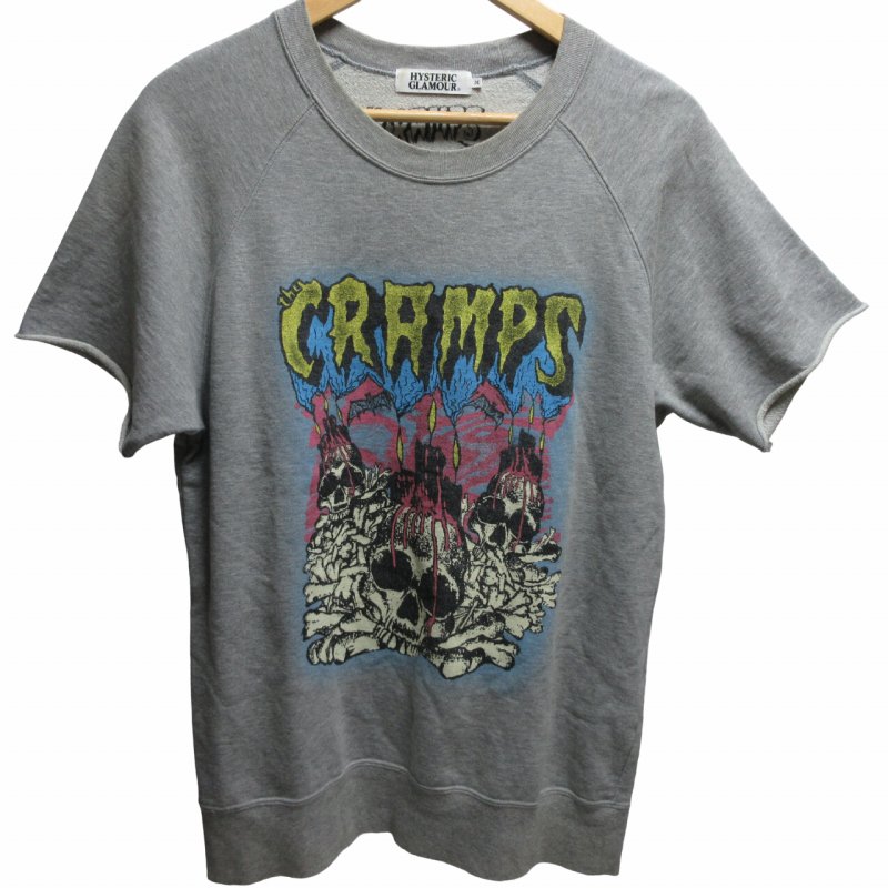 HYSTERIC GLAMOUR 半袖 Tシャツ グレー プリント入り HYSTERIC GLAMOUR 半袖 Tシャツ グレー プリント入り