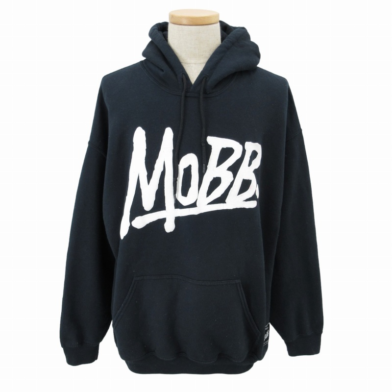 MOBB モブ パーカー フーディー ロゴプリント 長袖 XL 黒 ブラック /FF 