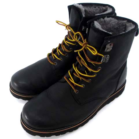 UGG 黒 革 ブーツ 中ボア HANNEN TL