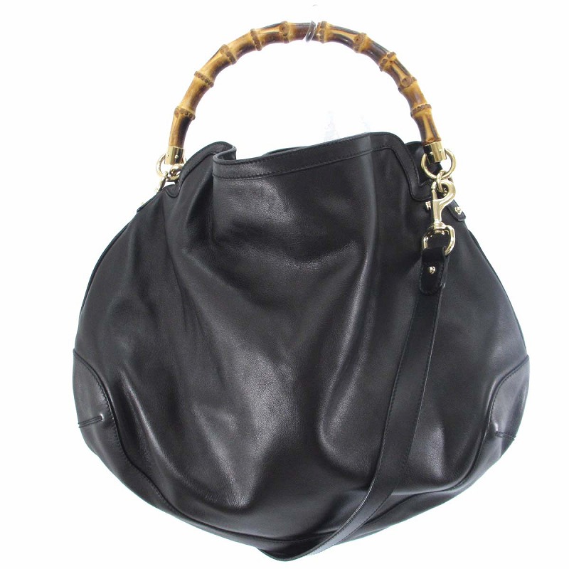 グッチ GUCCI バンブー 2WAY ハンドバッグ ショルダー 169976 ラウンド 