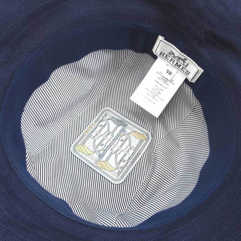 エルメス HERMES エレナ バケットハット セリエボタン 帽子 コットン