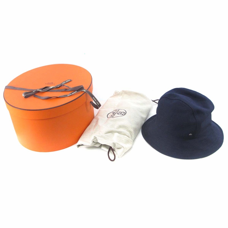 エルメス HERMES エレナ バケットハット セリエボタン 帽子 コットン 