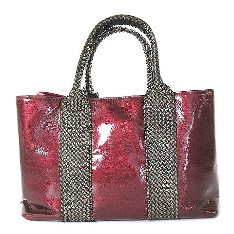 マミューズ MAMUZ ハンドバッグ エナメル風 赤系 レッド系 鞄  