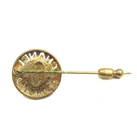 シャネル CHANEL ブローチ ラウンド ロゴ パール ゴールドカラー