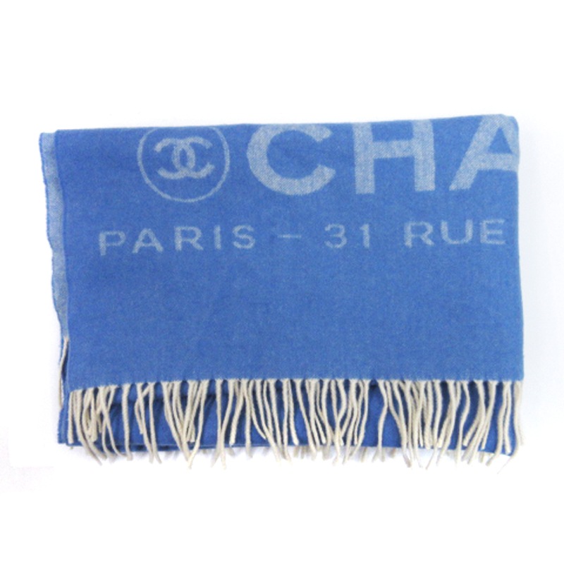 シャネル CHANEL マフラー ストール フリンジ ロゴ ココマーク  