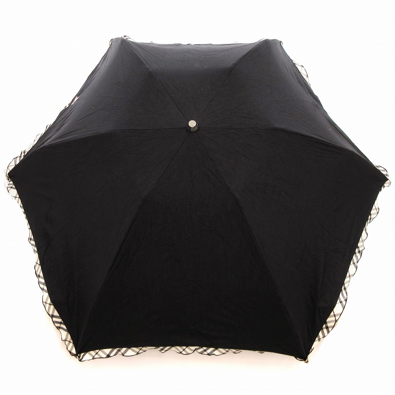 BURBERRY ブラック 折りたたみ傘 Burberry】折りたたみ傘 ブラック 晴雨兼用 BURBERRY 折りたたみ日傘