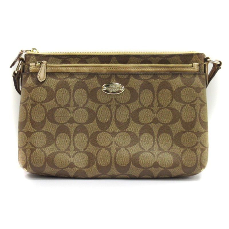 コーチ COACH シグネチャー ショルダーバッグ ポーチ付き レザー 