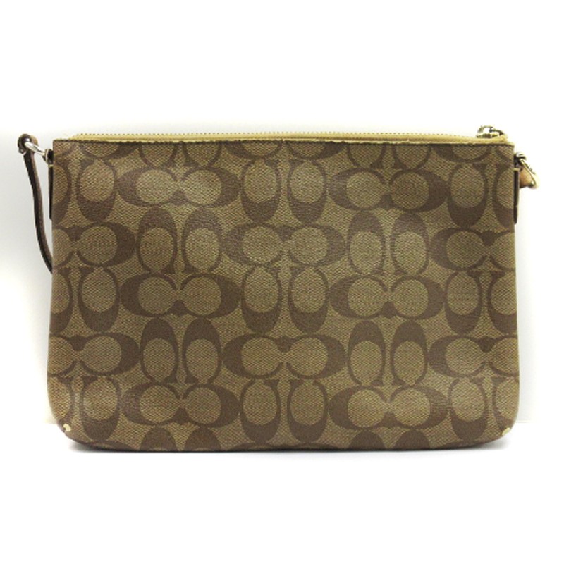 コーチ COACH シグネチャー ショルダーバッグ ポーチ付き レザー 