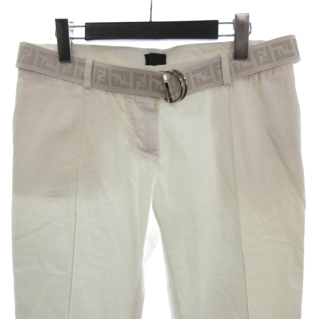 未使用品 フェンディ FENDI ピンタック ストレート パンツ ストレッチ  