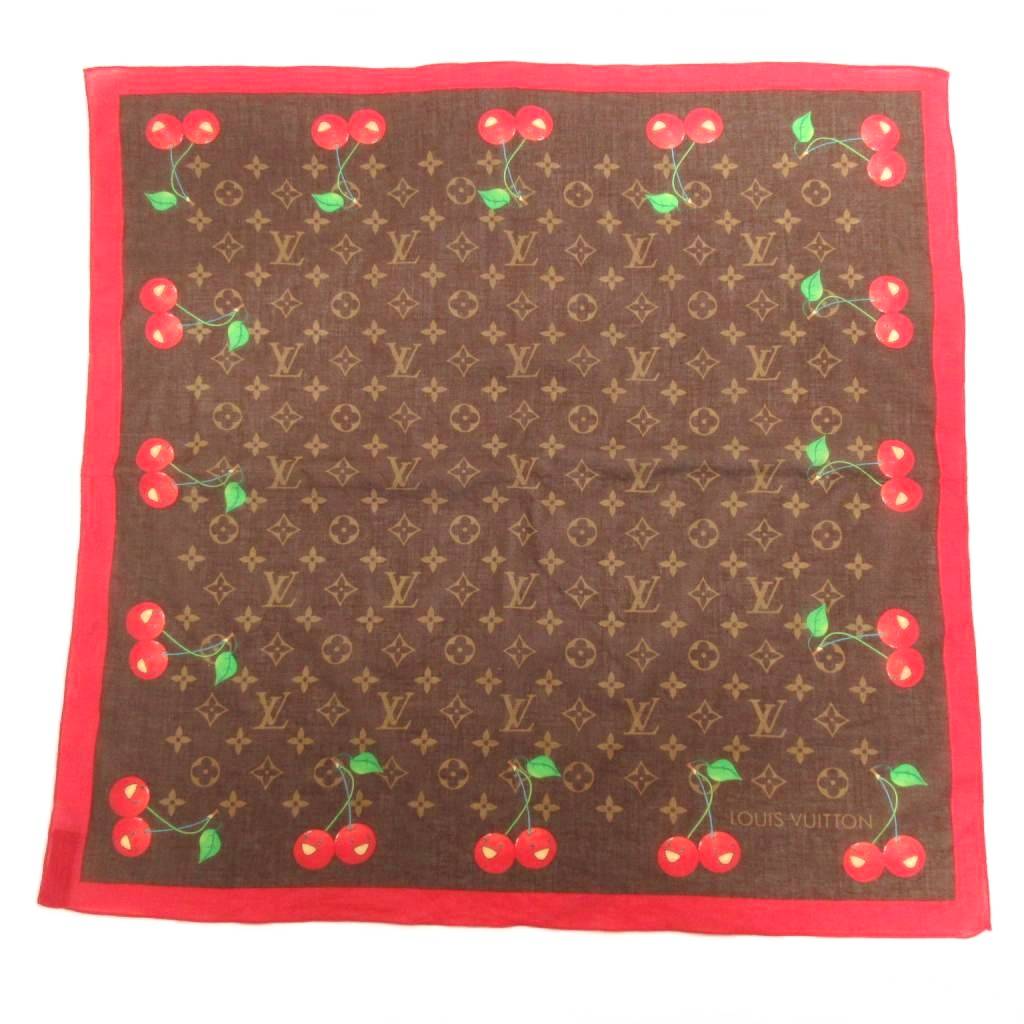 ルイヴィトン LOUIS VUITTON 村上隆 モノグラム チェリー スカーフ