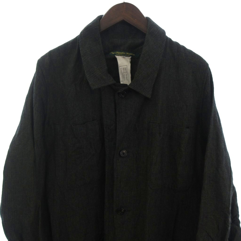 Paul Harnden ポールハーデン　カバーオール　チャコール　ウールリネン 中古・古着通販】Paul Harnden (ポールハーデン) ウールリネンロング