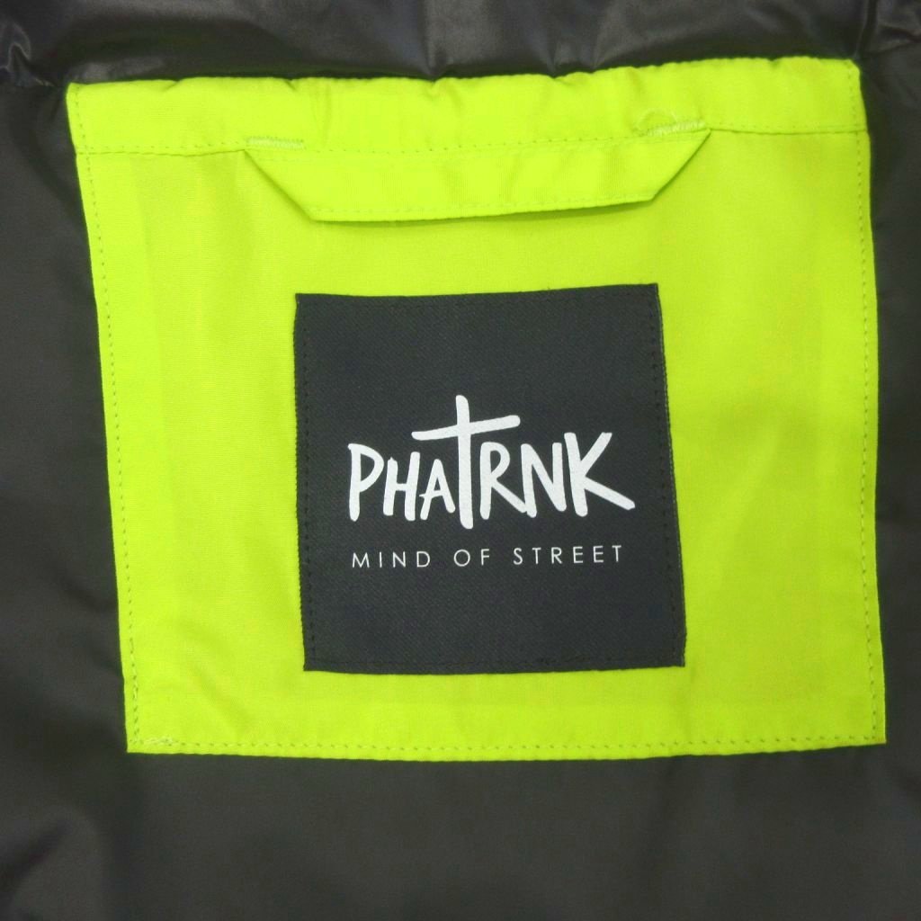 ファットランク PHATRNK ロゴ 2way ダウンジャケット 蛍光グリーン 